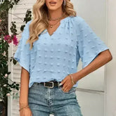 V-Neck Batwing Top - Summer Chiffon Blouse | Femstylo - Femstylo