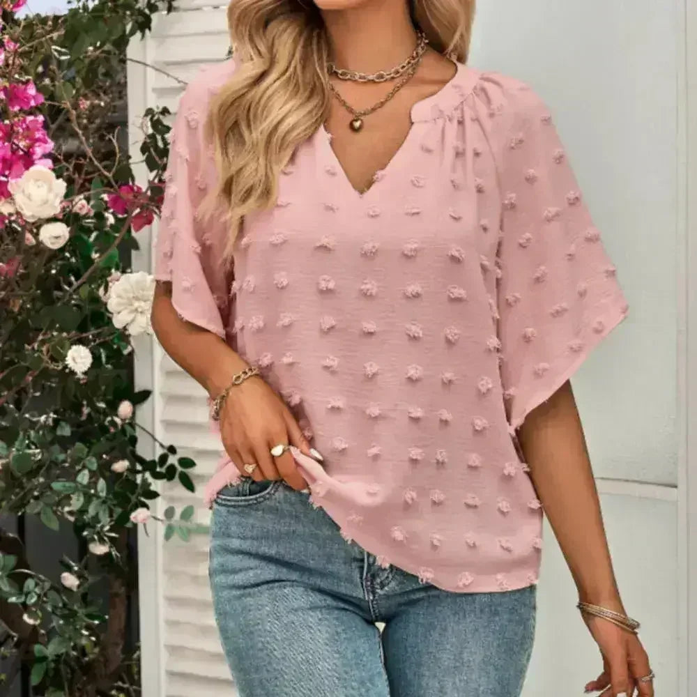V-Neck Batwing Top - Summer Chiffon Blouse | Femstylo - Femstylo