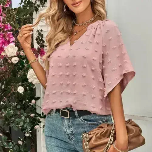 V-Neck Batwing Top - Summer Chiffon Blouse | Femstylo - Femstylo