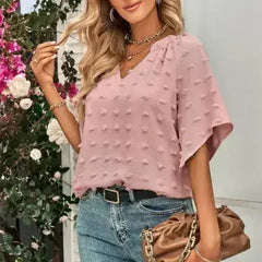 V-Neck Batwing Top - Summer Chiffon Blouse | Femstylo - Femstylo