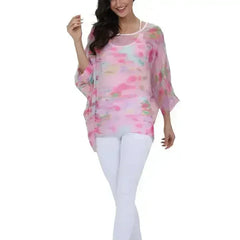 Unicorn Pink Chiffon Top - Whimsical One-Size Blouse | Femstylo - Femstylo