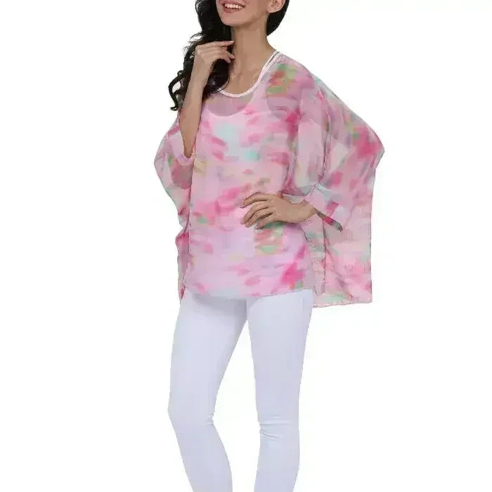 Unicorn Pink Chiffon Top - Whimsical One-Size Blouse | Femstylo - Femstylo