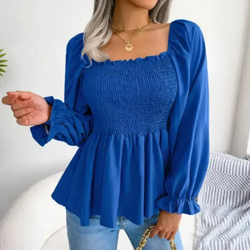 Loose Fit Chiffon Blouse - Elegant Polyester Top | Femstylo - Femstylo