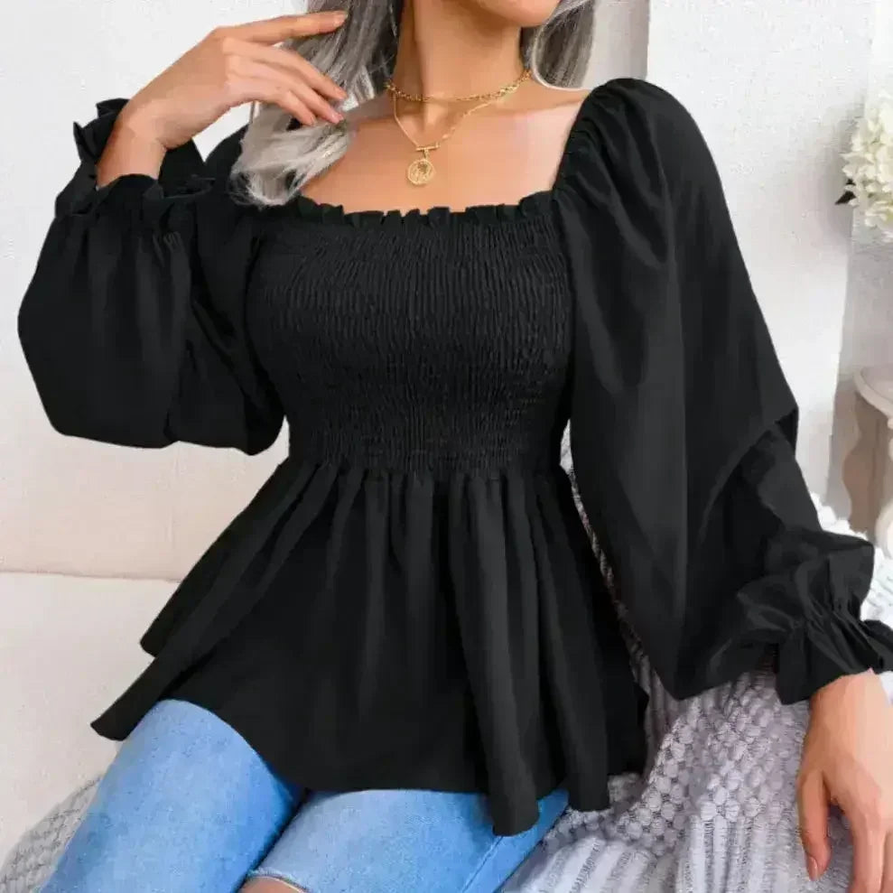 Loose Fit Chiffon Blouse - Elegant Polyester Top | Femstylo - Femstylo