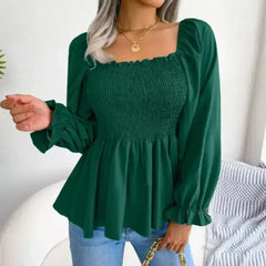Loose Fit Chiffon Blouse - Elegant Polyester Top | Femstylo - Femstylo