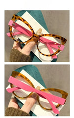 Women Large Cat Eye Reading Glasses Trendy Fashionable Oversized Far Sight Eyeglasses Men Female Anti-blue Plus Diopter Glasses