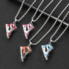 Men Hip Hop Full Rhinestone King Queen Pendants Necklaces Bling Bling Iced Out Cuban Link Chain Hiphop Necklace Men Jewelry Gift