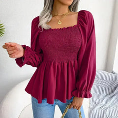 Loose Fit Chiffon Blouse - Elegant Polyester Top | Femstylo - Femstylo