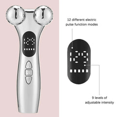 4D Roller Facial Massager EMS Face Lift Device V-Face Slimmer Skin