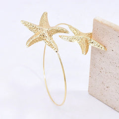 New Fashion Golden Alloy 2 Starfish Arm Bracelet for Women Summer Beach \Dance Party Cuff Bracelets Jewlery Accessories Gifts