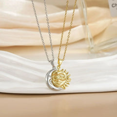 LATS New Stainless Steel Magnetic Sun Moon Couple Necklace Fashion Chain for Men and Women Good Friend Gifts Trend Jewelry