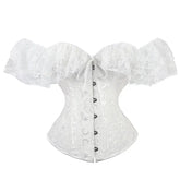 Fashion Princess Style Women Lingerie Bodyshaper Bridal Corset Bustier Tops For Women Short-Sleeve Lace Up Corselet Plus Size