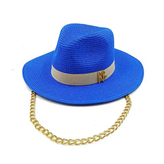 Summer Straw Hat 2024 New Flat Top French Straw Hat Elegant Women's Outdoor Vacation Sun Hat Summer Hat 모자 gorras beach