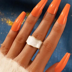 Vintage White Enamel Metal Irregular Shape Geometric Open Adjustable Ring for Women Girl Jewelry Birthday Gifts Anillo Hombre