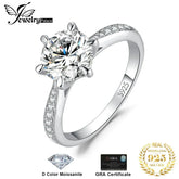 JewelryPalace Moissanite D Color 0.5ct 1ct 1.5ct 2ct 3ct Round S925 Sterling Silver Wedding Engagement Ring for Women