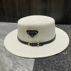 Summer Beach Hat Versatile Top Hats Belt Buckle Sun Protection Hat Korean Style Straw Hat for Women