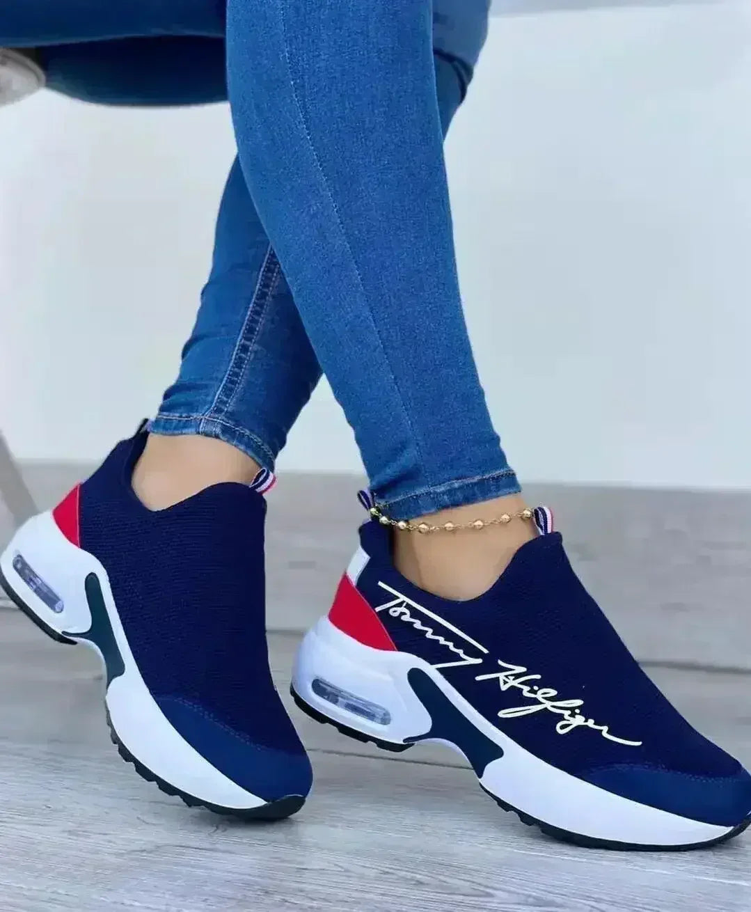 Casual Breathable Wedges Ladies Walking Sneakers Flat Women Shoes - Femstylo