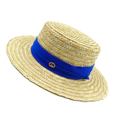 Straw summer hat French elegant ladies seaside travel sun hat Hepburn style wide brim hat 햇빛가리개 모자 모자