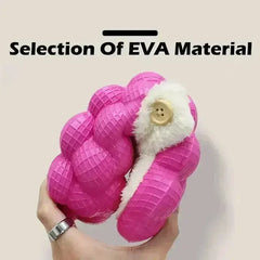 Non-slip Warm Cotton Bubble Home Slides Yellow/Pink/Black/Blue/Beige - Femstylo