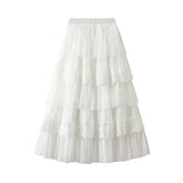 Women's High Waisted Slimming Sand Cake Skirt, Half Skirt, High-End Feeling Gauze, Long Skirt, Summer, , 2025 Hundred fold skirt