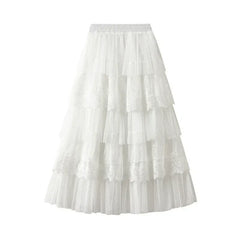 Women's High Waisted Slimming Sand Cake Skirt, Half Skirt, High-End Feeling Gauze, Long Skirt, Summer, , 2025 Hundred fold skirt