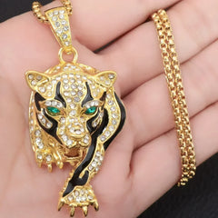 Ice Out Zircon Polite Gesture Middle Finger Necklace Men Women Punk Hip Hop Rap Rock Party Jewelry Gift