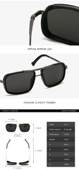 New Sunglasses Punk Sunglasses New Men's Square Uv400 Twin-beam Aviator Sunglasses