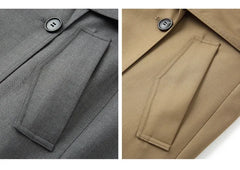 Lautaro Spring Autumn Oversized Khaki Long Grey Trench Coat for Women Double Breasted Loose Casual Korean Fashion Overcoat 2024