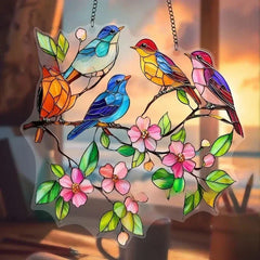 Enchanting Hummingbird Suncatcher – Vibrant Stained Glass Window Hanging Decor