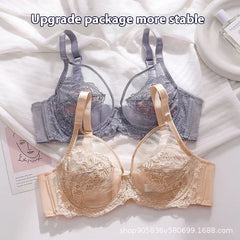 Lingerie Women's Thin BrasLace Full Cup BrasBeautifully Embroidered BrasAnti-SaggingUltra-Thin Bras