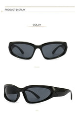 Unique Y2K Designer Luxury Sunglasses Women Rectangle Big Frame Sun Glasses For Men Outdoor UV Protection Classic 2000S Black Sh