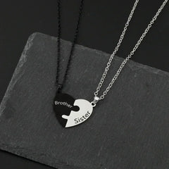 Father Mom Son Daughter Family Necklace Love Heart Puzzle Pendant Necklace Stainless Steel Jewelry for Women Mother's Day Gift