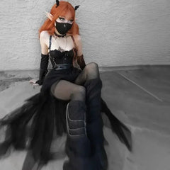 Casual Skirts Punk Sexy Net Yarn High-Waisted Irregular Skirt for Women Summer New European and American Gothic Style Versatile