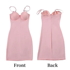 Short Bodycon Dress Backless Skinny Straps Solid Casual Sexy Sleeveless Summer High Waist Club Slim Mini Dresses Ladies Basic