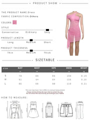 kliou Asymmetrical Slash Neck Women Mini Dress Solid Sexy Unique Mesh Pleated Ribbons Bodycon Mujer Concise Hipster Party Frock