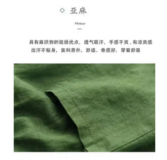 Cotton Linen Vintage High-Waist Elastic New Style Tie-Belt Embroidered Hollow Casual Straight Shorts