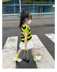 1pcs Spring Summer Girls Pleated Skirt Students Elastic A-line Skirt Kids College Style jk Skirts Childrens Fashion Short Skirts