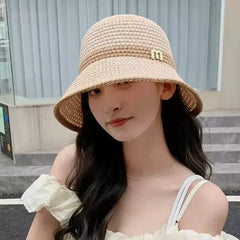 Outdoor Sunshade Hats Summer Breathable Hollow Knitted Korean Fashion Women Fisherman Hat Permeability Crochet Retro Bucket Hat