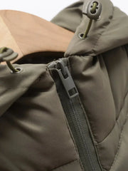 ETJ 2025 new traf women's elegant fashion patchwork long sleeve standing collar hooded cotton jacket sport coat 8073227