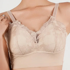 Hot Full Cup Thin Underwear Small Bra Plus Size Wireless Adjustable Lace Women's Bra Breast Cover B C Cup Large Size Lace Bras
