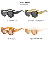 New Y2k Fashion Large Frame Sunglasses Ins Street Shot Cat's Eye Glasses Retro Personality Anti-ultraviolet Sunglasses
