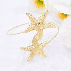 New Fashion Golden Alloy 2 Starfish Arm Bracelet for Women Summer Beach \Dance Party Cuff Bracelets Jewlery Accessories Gifts