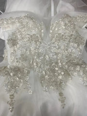 Luxury Off-Shoulder Wedding Dress - Handmade Lace Ball Gown | Femstylo