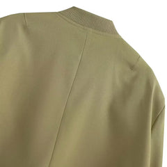 TRZA Women Fashion With Pockets Bomber Jacket Coats Vintage Long Sleeve Front Button Casual Female Outerwear Chic Tops