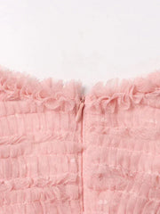 Patchwork Edible Tree Fungus Elegant Dresses For Women Round Neck Short Sleeve High Waist Temperament Dress Female Fashion