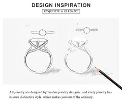 JewelryPalace Moissanite D Color 0.5ct 1ct 1.5ct 2ct 3ct Round S925 Sterling Silver Wedding Engagement Ring for Women