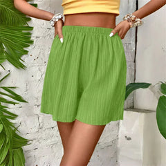 Women High Waist Solid Shorts 2025 Spring Summer New Fashion Pant Lady Casual Outfit Short Pants Beach Holiday Simple Clothing