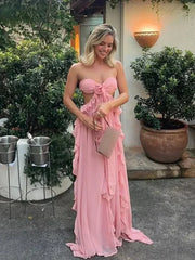 Chic Women Spring Hollow Out 3d Flower Ruffled Hem Long Dress Elegant Off Shoulder Backless Robe 2025 New Lady Street Party Gown