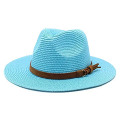 New Big Size 59-60CM Panama Hat Summer Sun Hats for Women Man Outdoor Beach Straw UV Protection Cap Chapeau Jazz Trilby Cap