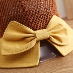 Summer Women Bucket Hat UV Protection Sun Hats Soft Foldable Wide Brim Outdoor Beach Hat Panama Cap Ponytail Cap